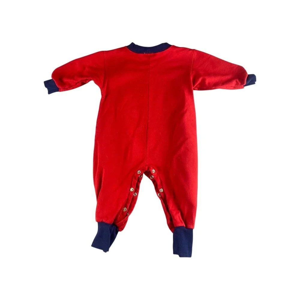 VTG Baby B'gosh Baby Red Long Sleeve Bunting‎ Pajamas 18 Months Snap Front